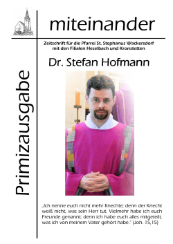 Primizmiteinander Dr. Stefan Hofmann Sommer 2016