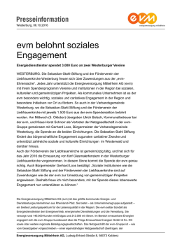 evm belohnt soziales Engagement