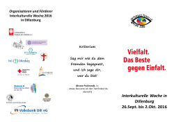 Interkulturelle Woche in Dillenburg 26.Sept. bis 2.Okt. 2016