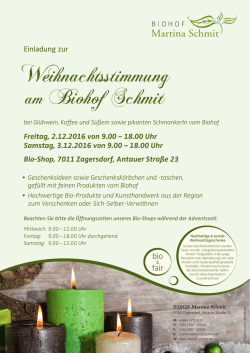 Weihnachtsstimmung - Biohof Martina Schmit