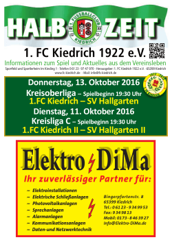 8 46 39 27  HALB ZEIT 1. FC Kiedrich 1922 eV
