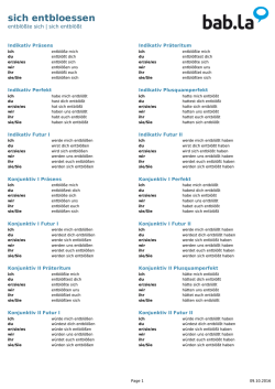 Deutsch conjugation - sich entbloessen