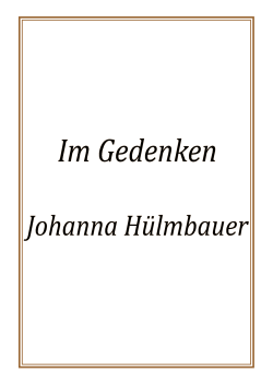 Johanna Hülmbauer - Bestattung Peter Wöginger