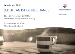 jeder tag ist deine chance - Liebenzeller Gemeinde in Bad Kreuznach