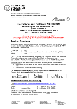 Hinweise zum Praktikum - Institut f&uuml;r Aufbau