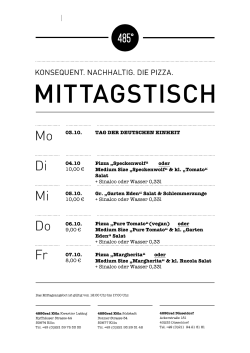 Aktuelle Mittagstisch- und Lunchkarte