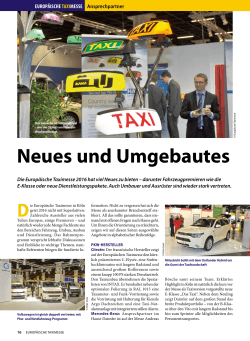Neues und Umgebautes - Europäische Taximesse