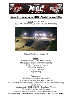 Ausschreibung zum MOC-Nachtrennen 2016