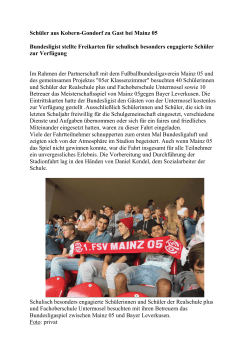 Schüler aus Kobern-Gondorf zu Gast bei Mainz 05 Bundesligist