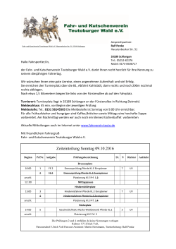 Zeiteinteilung Fahrertag 2016 - Fahr u. Kutschenverein Teutoburger