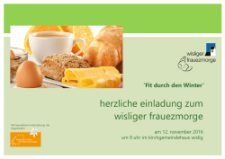 herzliche einladung zum wisliger frauezmorge