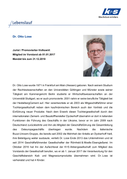 Dr. Otto Lose - K+S Aktiengesellschaft