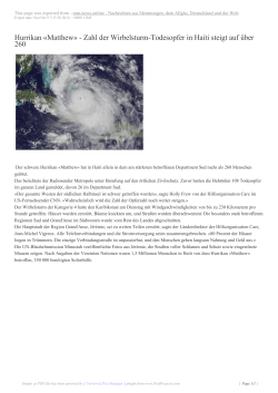 Hurrikan «Matthew» - Zahl der Wirbelsturm - mm