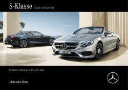 S - Klasse Coupé und Cabriolet Preisliste: Gültig - Mercedes-Benz