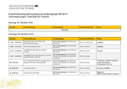 Erstsemesterbegrüßung Bachelorstudiengänge WS16/17