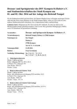 Ausschreibung WBO 2016 - Dressur und Springverein Kempen