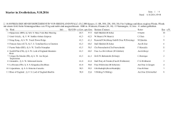 Starterliste Galopprennen