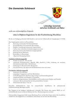 eine/n Diplom-Ingenieur/in der Fachrichtung Hochbau