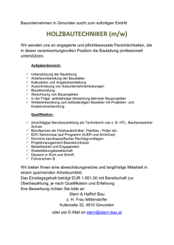HOLZBAUTECHNIKER (m/w) - Forum