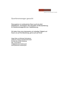 Quartiersmanager gesucht