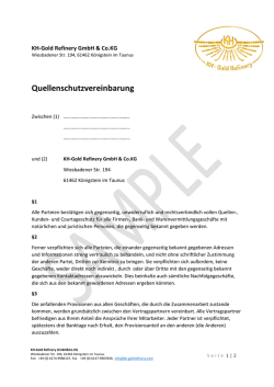 Quellenschutzvereinbarung - KH