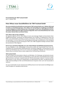 Pressemitteilung der TSM Treuhand GmbH
