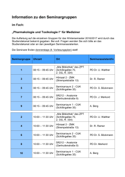 Information zu den Seminargruppen - Institut f&uuml;r Toxikologie und