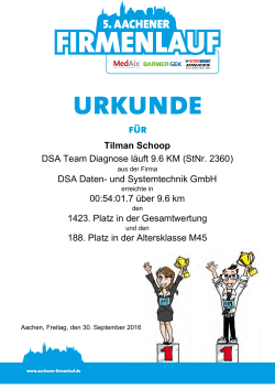 Tilman Schoop DSA Team Diagnose läuft 9.6 KM (StNr. 2360) DSA