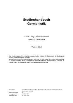 Studienhandbuch Germanistik - Justus-Liebig