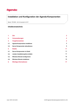 Installation und Konfiguration der Agenda