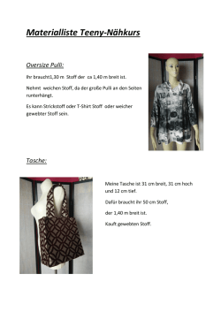 Materialliste Teenie Nähkurs