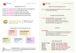 Gottesdienste im cct Weitere Veranstaltungen im cct Sonstige