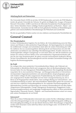 General Counsel - jobs.NZZ.ch, Jobs