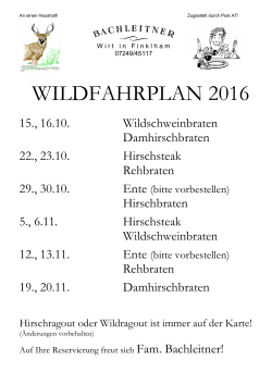 wildfahrplan 2016 - Gasthaus Bachleitner