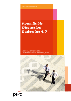 Roundtable Discussion Budgeting 4.0