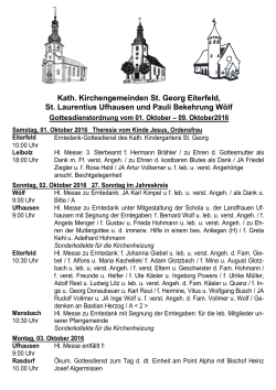 Gottesdienstordnung - Sankt Georg, Eiterfeld