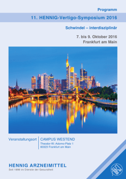11. HENNIG-Vertigo-Symposium 2016