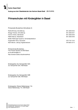 Primarschulen mit Kindergärten in Basel - Kanton Basel