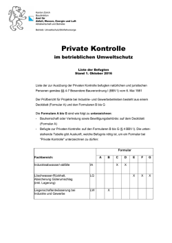 Private Kontrolle - AWEL Amt f&uuml;r Abfall, Wasser, Energie und Luft