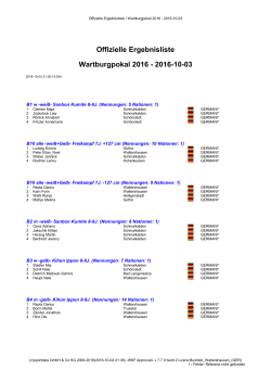 Ergebnisliste Wartburg Pokal 2016