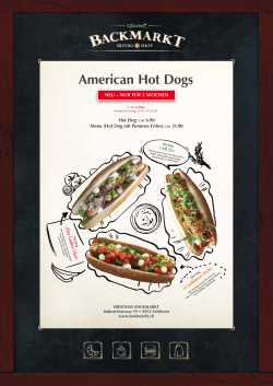 NEU – NUR FÜR 2 WOCHEN «Caribbean Style» Hot Dog: CHF
