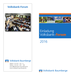 Einladung Volksbank-Forum 2016