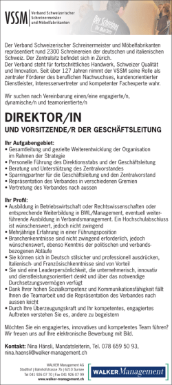 direktor/in - SchreinerZeitung