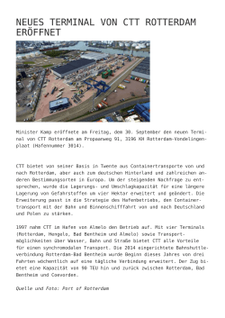 Neues Terminal von CTT Rotterdam eröffnet
