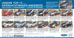 UNSERE TOP-13Nr. 20.2016 GEBRAUCHTWAGEN