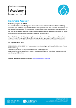 Kinderbüro-Academy - Kinderbüro Uni WIen