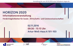 horizon 2020 - Universit&auml;t Siegen