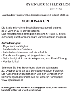 Inserat - BG.Feldkirch