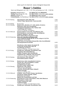 Mittagskarte K&ouml;sching, Mailing, Friedrichshofen