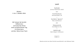 Lunch vom 5. bis 7. Oktober 2016